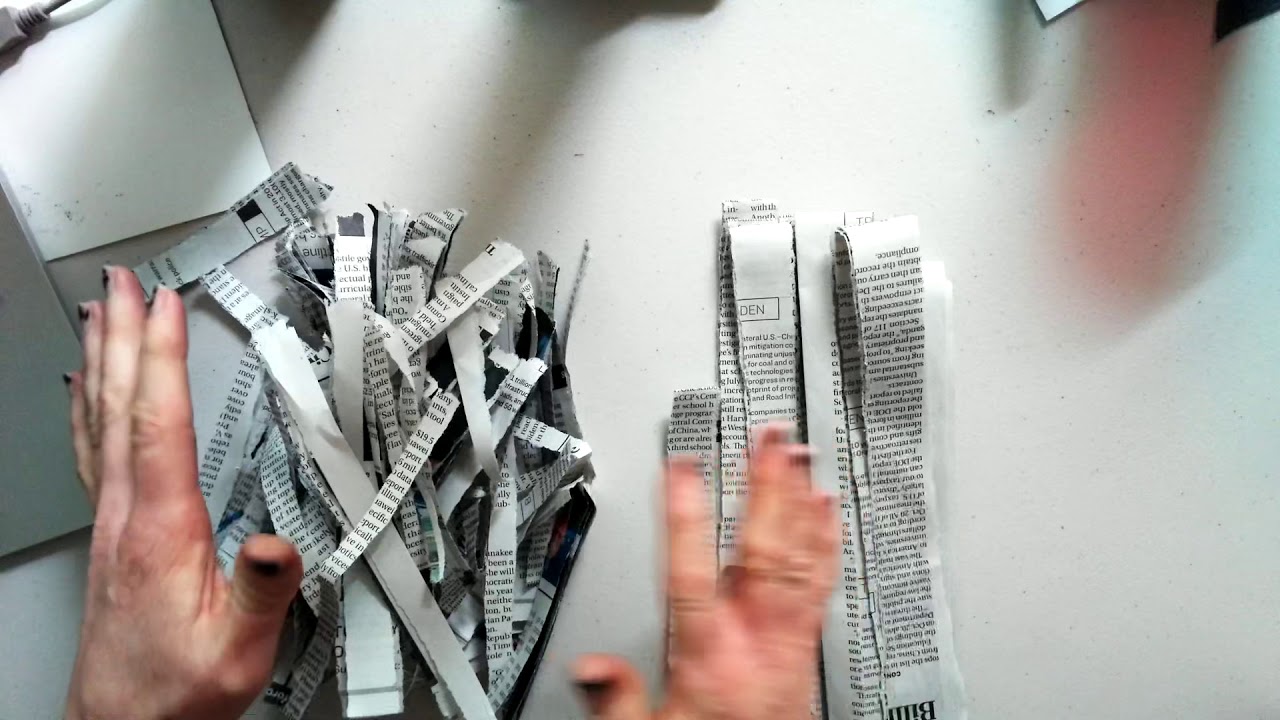 Paper mache ripping newspaper - YouTube