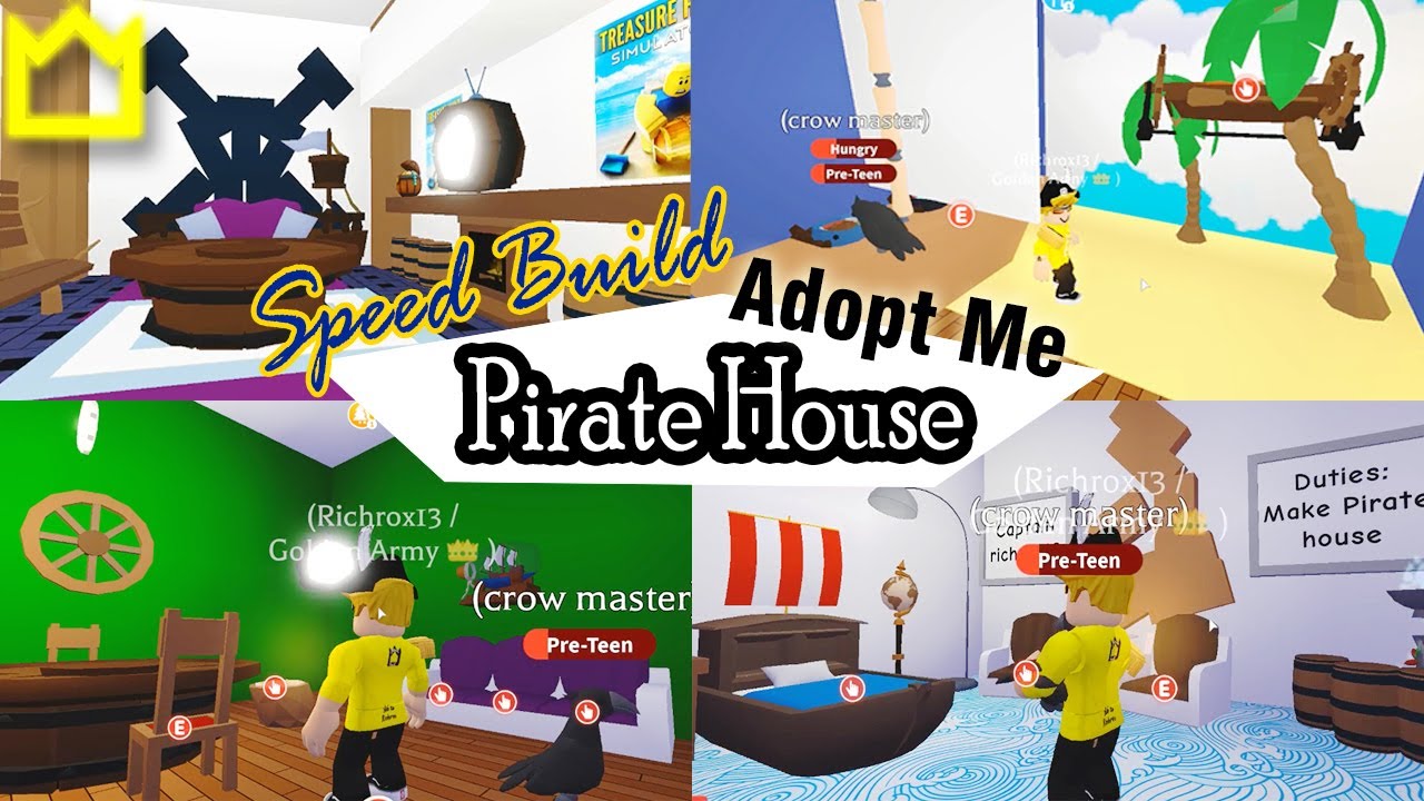 Adopt Me Pirate House Speed Build Tutorial Adopt Me Furniture Hacks And Ideas Roblox Youtube - buying the pirate captains hat in roblox sale going on for pirate captains hat
