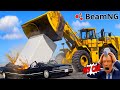 A Loader DROPS a Giant Concrete Block on My Car! (BeamNG Crash)