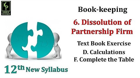 Dissolution of Partnership Firm - Calculate the Following | 12th Commerce | New Syllabus