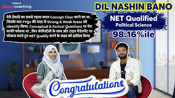 UGC NET 2023 Topper Dil Nashin Bano | Qualified NET 98.16%ile in Political Science | Pradyumn Sir