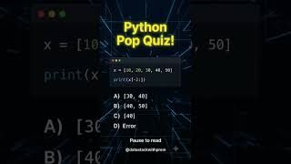 Python Pop Quiz: Negative Indexing Explained 💻🚀 #programming #coding #python