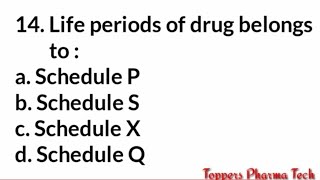 Pharmaceutical Jurisprudence | Multiple Choice Questions | Pharmacist Exam Question Paper