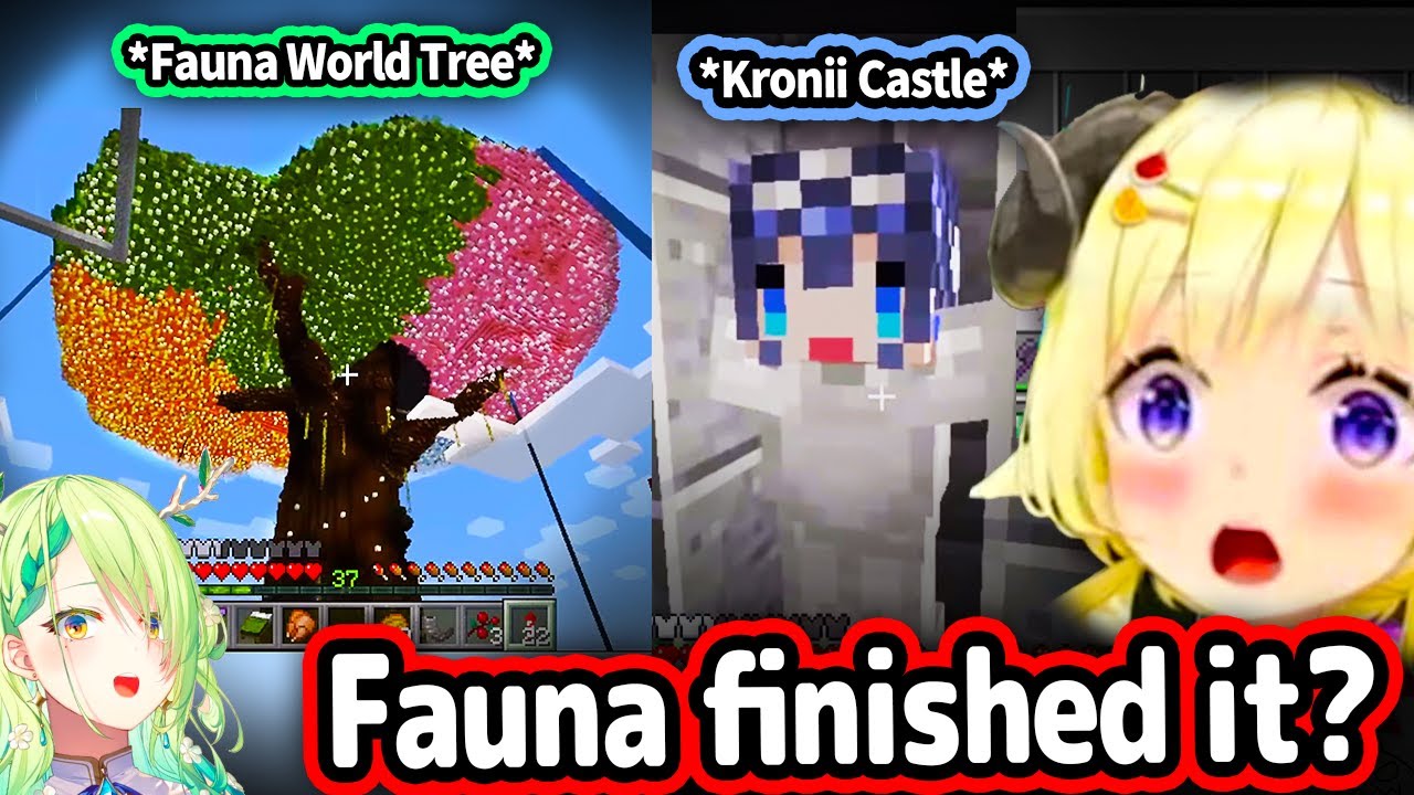 Watame Sees Fauna's Completed World Tree and Other HoloEN Buildings【Hololive】