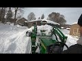 John Deere 2038R vs two feet of snow (Winter Storm Gail)