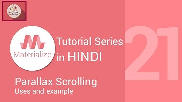 Materialize css tutorial in hindi - Parallax (Scrolling effect)