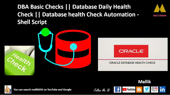 DBA Basic Checks || Database Daily Health Check || Database health Check Automation - Shell Script