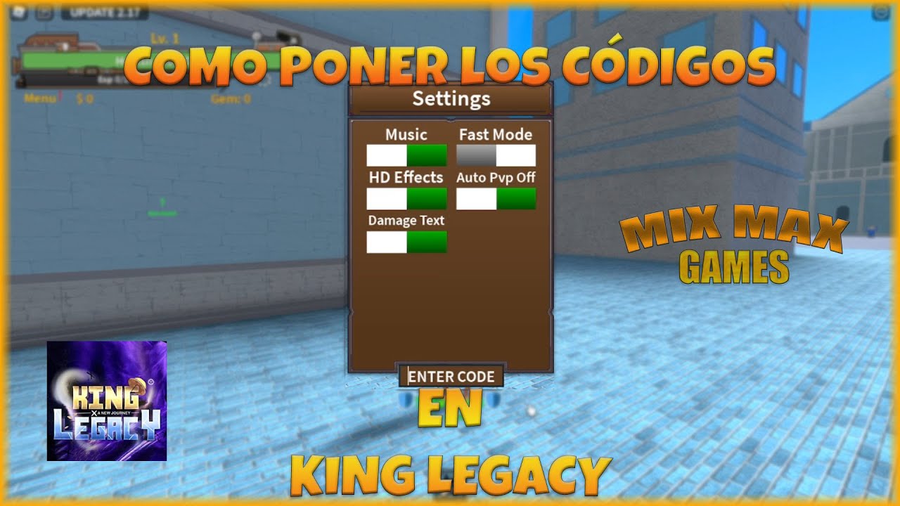 Como poner los códigos King Legacy 