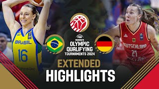 Brazil 🇧🇷 v Germany 🇩🇪 | Extended Highlights | FIBA Women's OQT 2024
