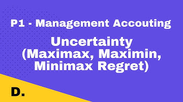 P1 | Uncertainty-Maximax-Maximin-Minimax Regret | CIMA | cimaselfstudy.com|Free CIMA Study Materials