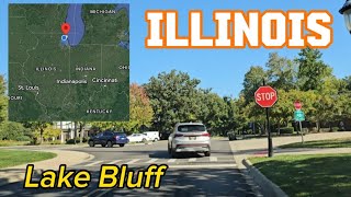 4K Highway and street drive. Illinois state. Lake Bluff. US Hwy 41 ~ IL Rte 176~Center Ave. Oct 2023