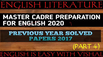 #119 Master cadre English previous year paper fully solved part 4