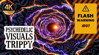 4K LONG Trippy Videos #07 - FLASH WARNING - Trippy Strobe Lights - Fractals Zoom  Psychedelic Trance screenshot 5
