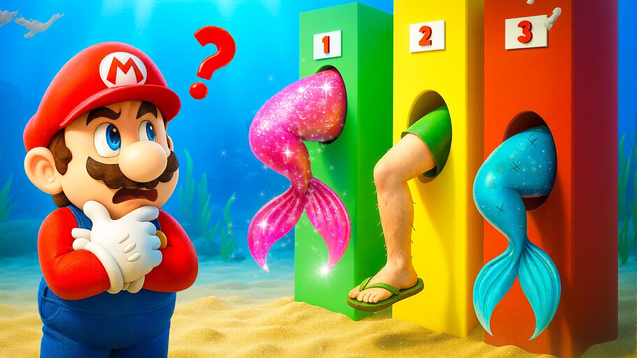 Mario's Choice: Who Real Mermaid Peach Behind the Door!? The Mario Bros Game Animation