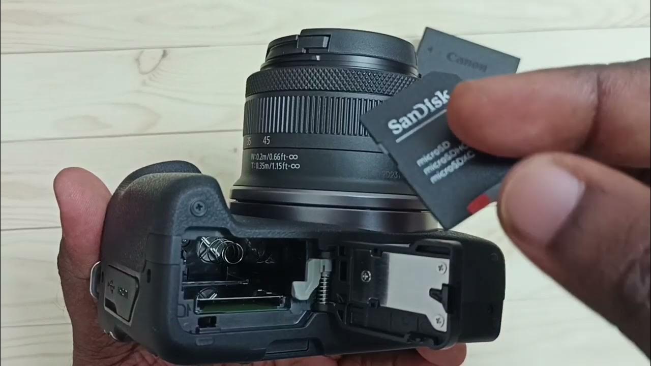 Canon EOS R50 How to Insert Micro SD Card Remove Micro SD Card