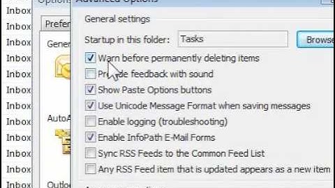 How to turn off notification before automatically emptying the Deleted Items folder in Outlook