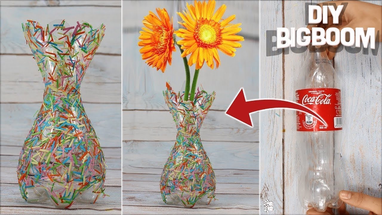 How to make flower vase plastic & Paper | Supper & | DBB - YouTube