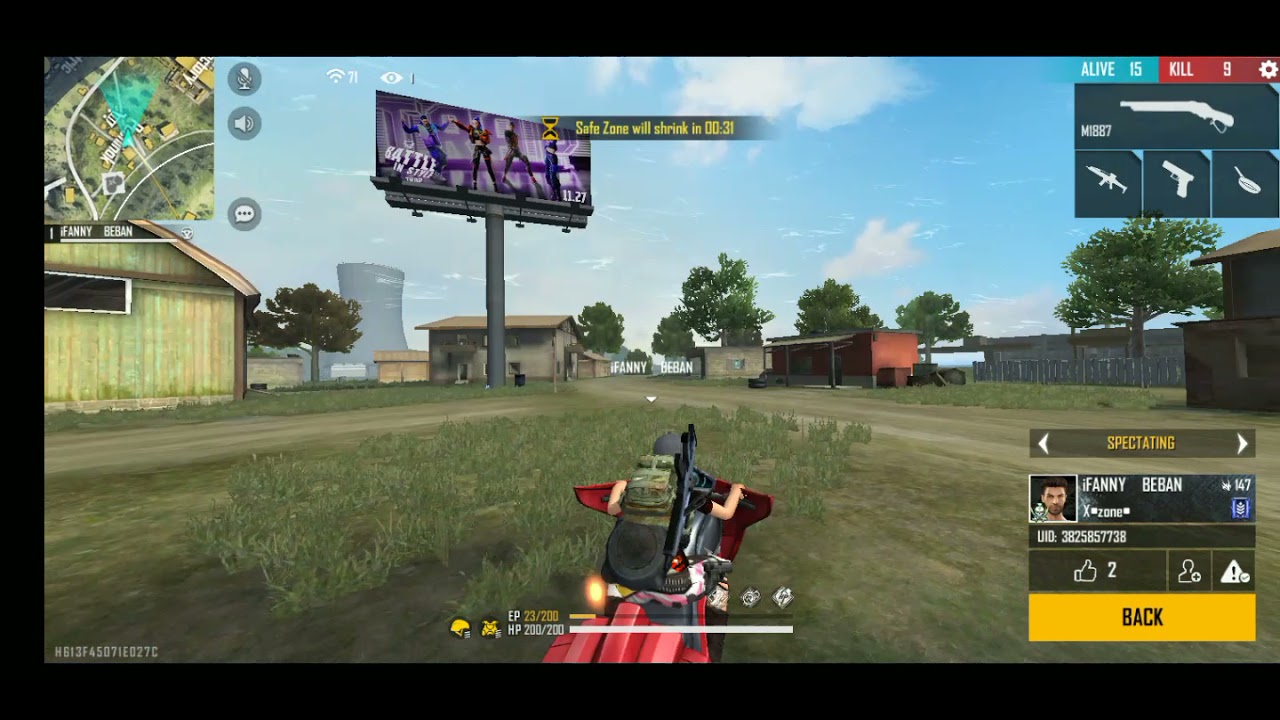 Free Fire noclip hacker caught in low graphic