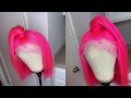 Hot Pink Blush Bob Wig💕💕 | Water Color Method| Half up Half down