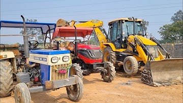 Jcb 3dx Eco Xpert Backhoe Machine Loading Red Mud In Mahindra Tractor and Swaraj Tractor | Jcb Video
