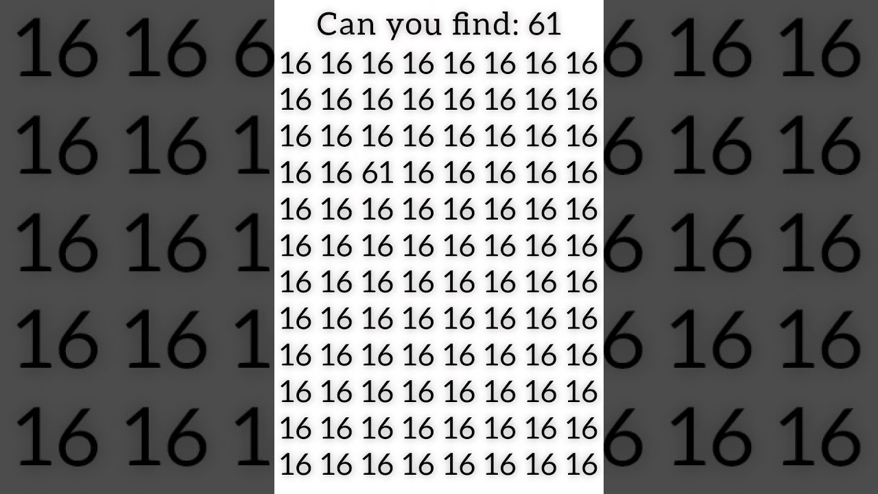 Cam you find the number 61 ? If you find comment, otherwise share. #numbers #find #ahorts #500k #123 