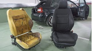 COMO RETAPIZAR TUS ASIENTOS Y ARREGLAR LOS ROTOS   RECARO A3 8L Parte 1