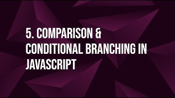COMPARISON & CONDITIONAL BRANCHING IN JAVASCRIPT | 5th VIDEO