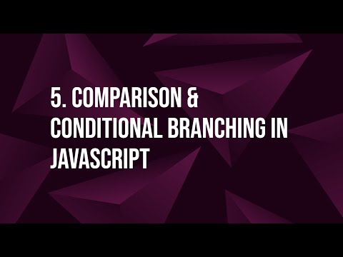 COMPARISON & CONDITIONAL BRANCHING IN JAVASCRIPT | 5th VIDEO