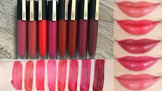L&#39;Oreal Rouge Signature Lip Stains || Lip Swatches, Review &amp; Wear Test Drugstore Liquid Lipsticks