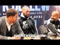 EDDIE HEARN AND DAVE COLDWELL SHARE HEARTFELT MOMENT WITH TONY BELLEW; THANK HIM FOR CAREER