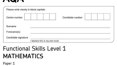 Functional Skills Maths L1 Nov2022 AQA