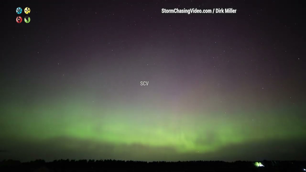 Aurora Borealis fills the sky over Barron County, Wisconsin 8/12/2024