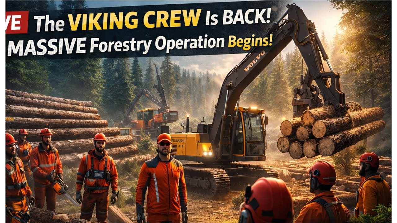 LIVE 🔴 The VIKING CREW Is BACK! MASSIVE Forestry Operation Begins! 🌲🚜 | Farming Simulator 25
