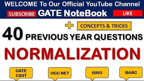 40 PYQs of Normalization in Databases in 1 Video - GATE/UGC NET/ISRO Exams (Contact @ 8368017658)