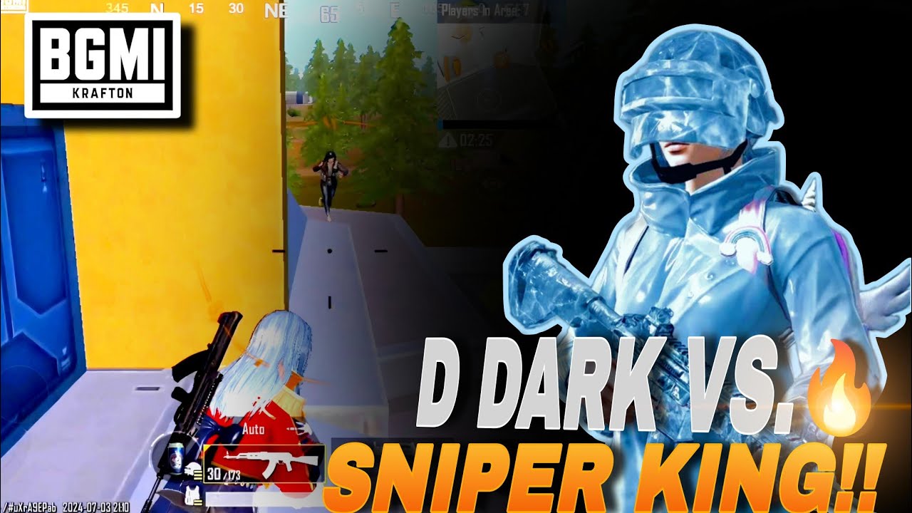 Me vs Sniper king 👑 in game with just 1 HP left!# ...