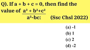 If a + b + c = 0  then find the value of a²+b²+c²/a²- bc