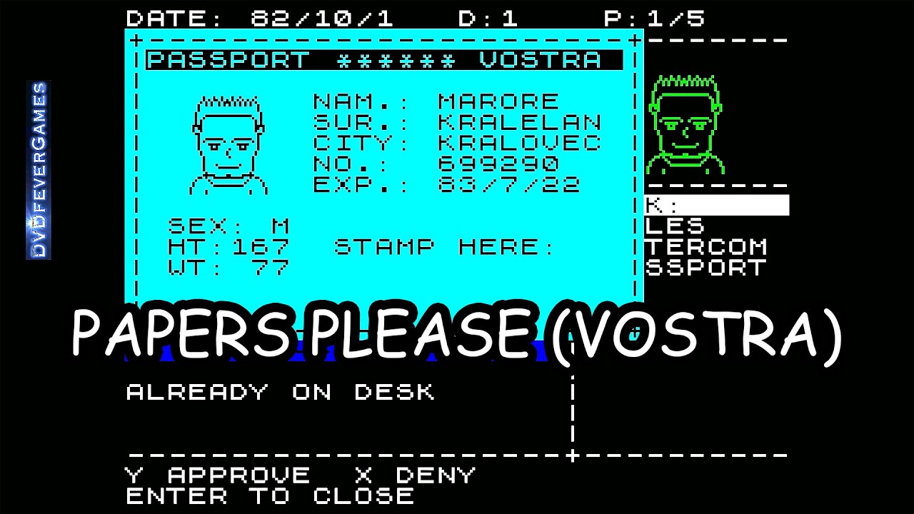 むむページ VOSTRA CHECKPOINT (PAPERS PLEASE) (2026) - 48K ZX Spectrum