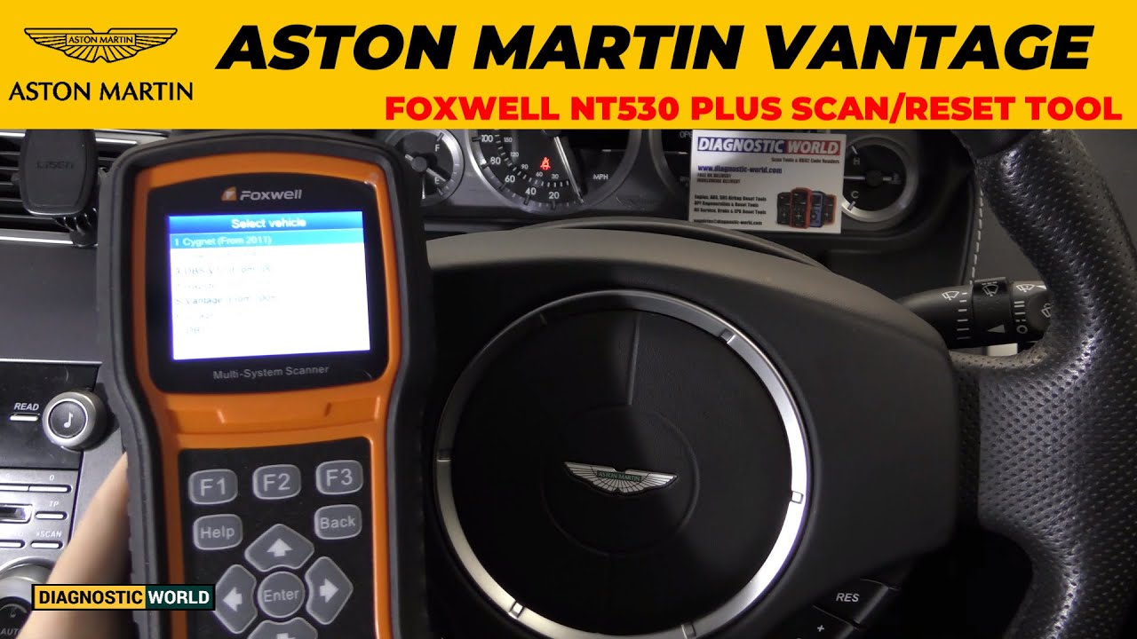 FOXWELL NT530 PLUS SYSTEM COVERAGE IN ASTON MARTIN VANTAGE - YouTube