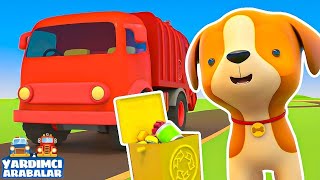 Yardımcı Arabalar - Erkek Çocuklar Için Eğitici Çizgi Dizi Rengarenk Kamyonları Iş Görevinde