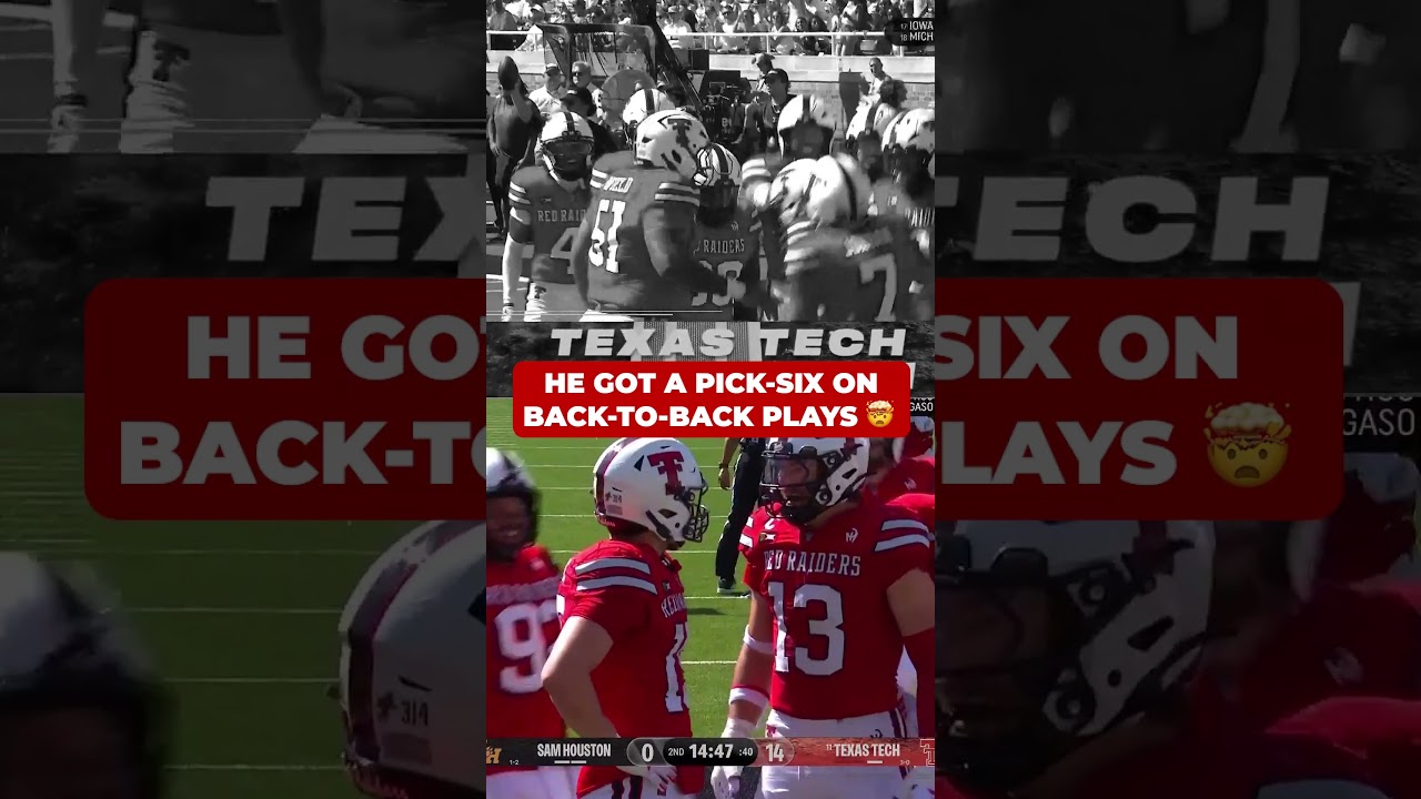 Back-to-back pick-sixes for Texas Tech's Austin Romaine 🤯 #shorts