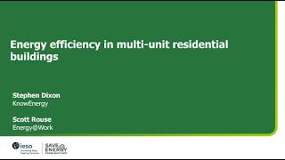 Energy efficiency in multi unit residential buildings