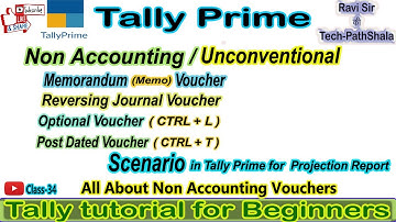 Non Accounting/Unconventional Voucher (Memorandum, Reversing journal, Optional, PDC) in Tally Prime