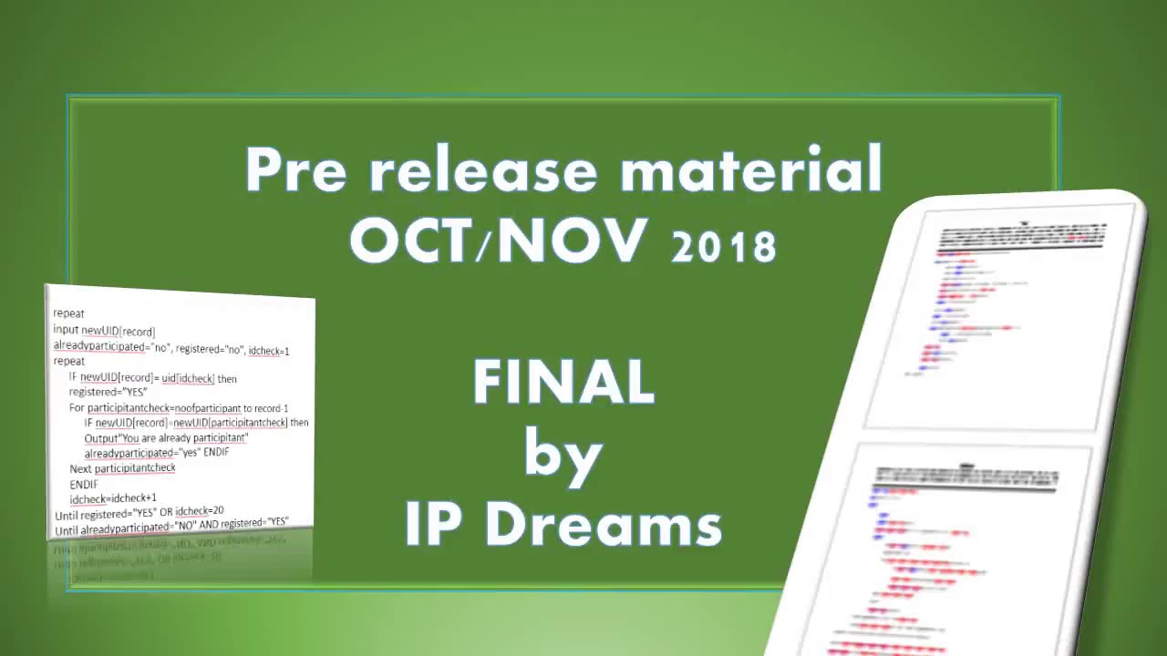 Pre release material oct/nov 2018 final