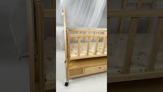 Baby Wooden Cot With Swing Light Wood From TodsNTeens