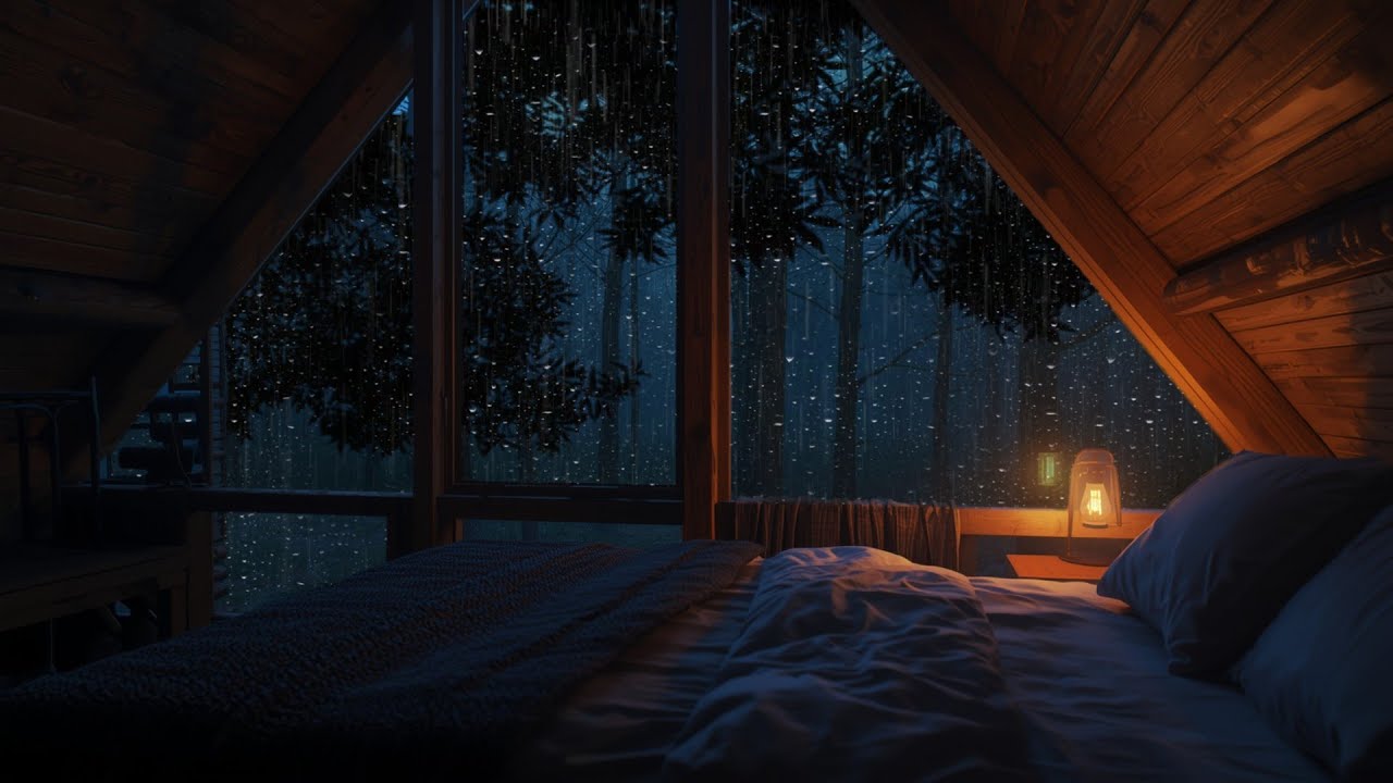 Rain on Window with Soft Piano for Deep Sleep 🌧️🎹 | Night Rain Sounds for Sleeping