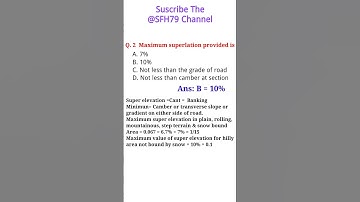 The maximum super elevation on road is @SFH79 #study #civilengineering #everyone #study