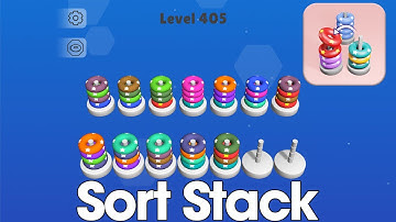 Sort Stack Level 1 - 20 Gameplay Walkthrough | (IOS - Android)
