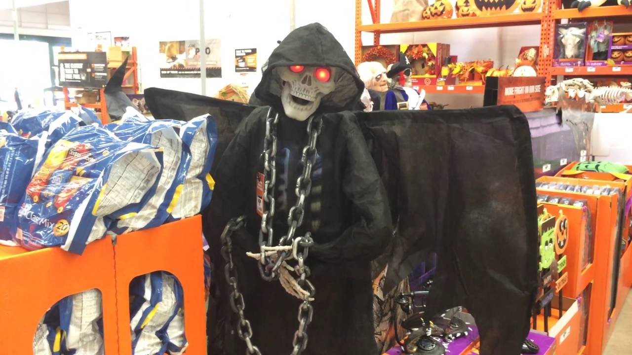 Home Depot Halloween 2016 6ft LED Angel of Death - YouTube