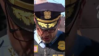 Minneapolis Police Chief speaks at a news conference following shooting at a Catholic school