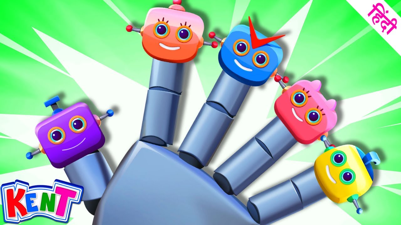 ⁣Finger Family Song with Robots | Hindi Nursery Rhymes | Kids Songs by @ekchotakent